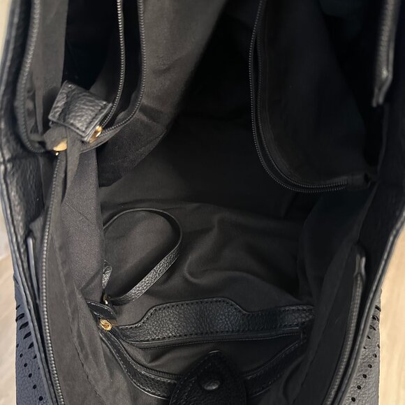Simple Days Faux Leather Tote In Black - Picture 4 of 5